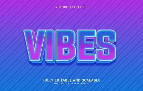 Editable text effect,Vibes style Stock Illustration