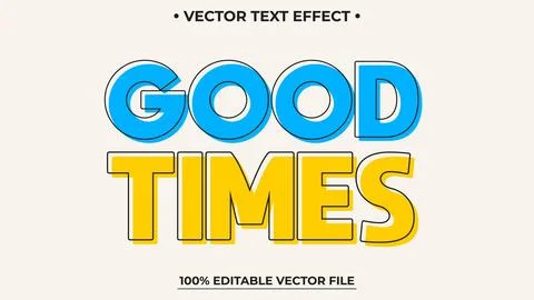 Editable Text Good Times Retro style text effect suitable for t shirt Design 스톡 일러스트