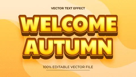 Editable text style effect autumn text with gradient style Stock Illustration