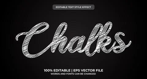 Editable text style effect. Chalk theme style. Chalk premium editable text ef 스톡 일러스트