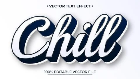 Editable text style effect Chill text in grunge minimalistic style theme Stock Illustration