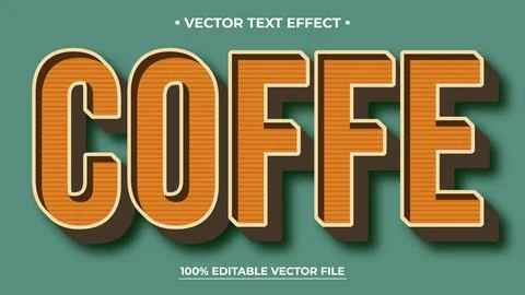 Editable text style effect Coffee retro text in grunge style theme イラスト素材