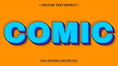 Editable text style effect - comic retro text in grunge style theme Stock Illustration
