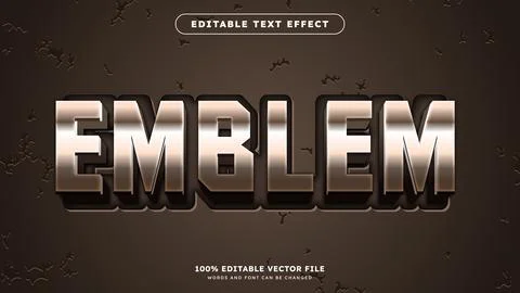Editable text style effect Emblem with rusty steel text style theme Stockillustratie