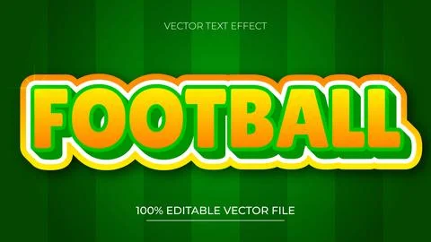 Editable text style effect Football text orange and green gradient with fie.. イラスト素材