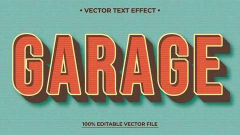 Editable text style effect Garage retro text in grunge style theme イラスト素材