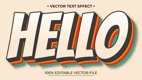 Editable text style effect Hello text in grunge style theme イラスト素材