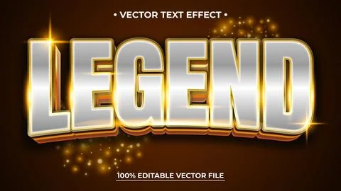 Editable text style effect Legend Luxury Gold text style theme Stock Illustration