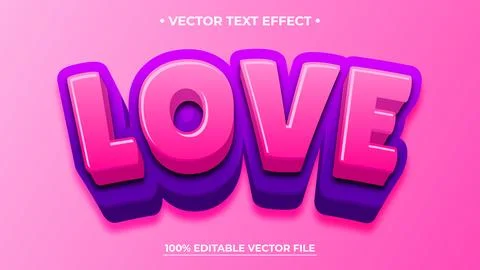 Editable text style effect - Love text style theme イラスト素材