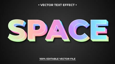 Editable text style effect - Space text style theme Holographic text Illustrazione stock