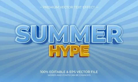 Editable text style effect - Summer theme style. Stock Illustration