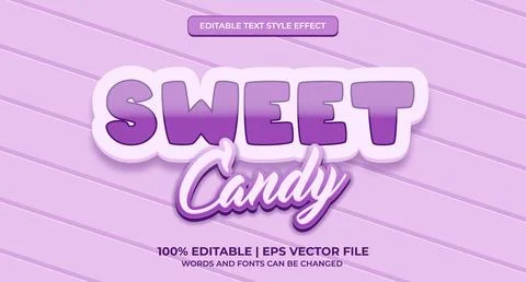 Editable text style effect - Sweet Candy text style theme Stock-Illustration