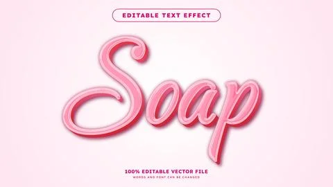 Editable text style effect Vector text effect with a romantic pink color Stockillustratie
