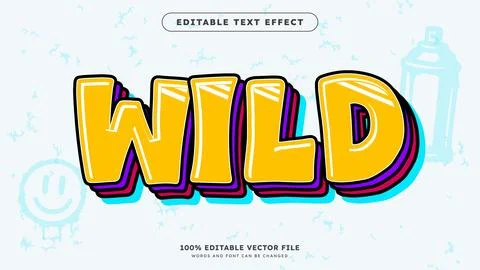 Editable text style effect with vibrant colors fit for street art theme Stockillustratie