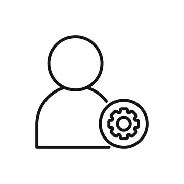 Editable User Setting  line icon. Vector illustration isolated on white backg Stock Illustration