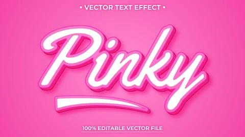 Editable valentine's day 3d text effect, Pinky text style effect Ilustração Stock