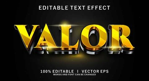 Editable valor 3d vector text effect with modern style design Stock Illustration