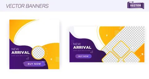 Editable Vector Banner Templates for Advertisement Stock Illustration