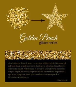 Editable vector brush Golden glitter Stock Illustration