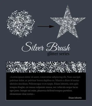 Editable vector brush Silver glitter Stock Illustration