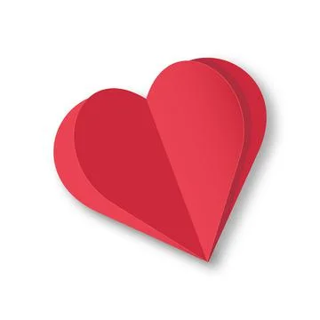 Editable vector clipart of paper cut heart. EPS10. Stock Illustration