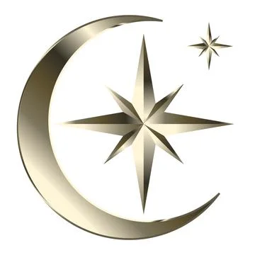 Editable vector element of gold gradient moon and stars. EPS10 Stock Illustration
