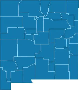Editable vector file of the counties that make up the state of New Mexico Stock Illustration