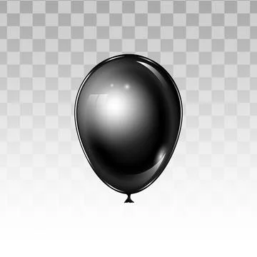 Editable vector illustration of black colored balloon. EPS10. Stock Illustration