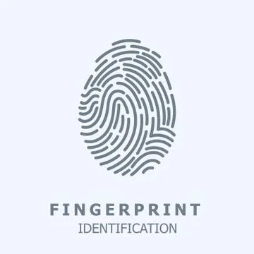 Editable Vector line Fingerprint Scan Icon - fingerprint identification symbol Illustrazione stock