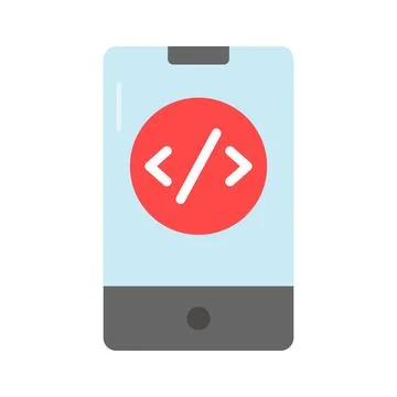 Editable vector of mobile app development, mobile app coding icon Stock Illustration
