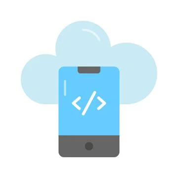 Editable vector of mobile app development, mobile app coding icon Stock Illustration