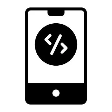 Editable vector of mobile app development, mobile app coding icon Stock Illustration