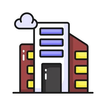 An editable vector of office building in modern style, easy to use icon of Ilustración de archivo