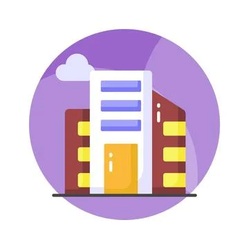 An editable vector of office building in modern style, easy to use icon of Ilustración de archivo