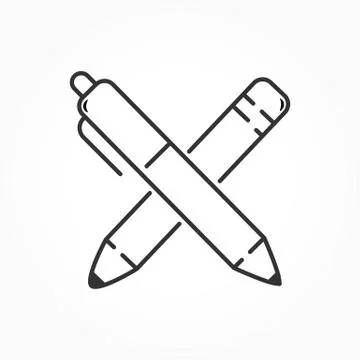 Editable vector pencil and pen icon. Isolated on a light background. Stock Illustration