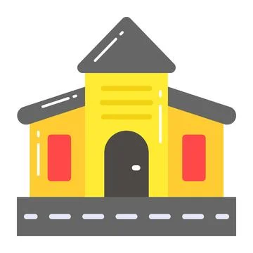 An editable vector of school building, vector of learning institute Ilustración de archivo