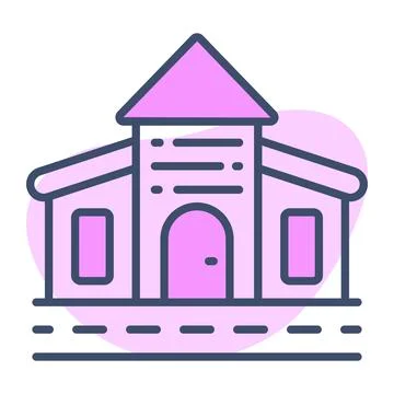 An editable vector of school building, vector of learning institute Ilustración de archivo