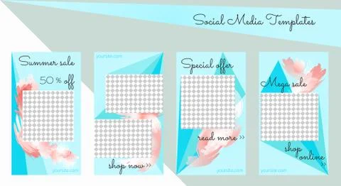 Editable vector stories template for blog post Stock Illustration