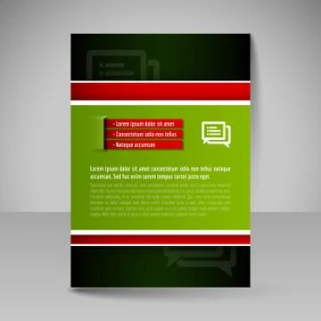 Editable vector template of flyer for business brochure magazine cover. Illustrazione stock