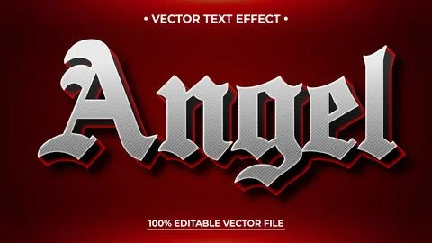 Editable Vector Text Effect Angel in Gothic Style Illustration