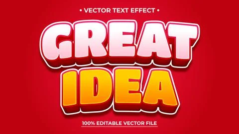 Editable Vector Text Effect Great Idea Design Illustrazione stock