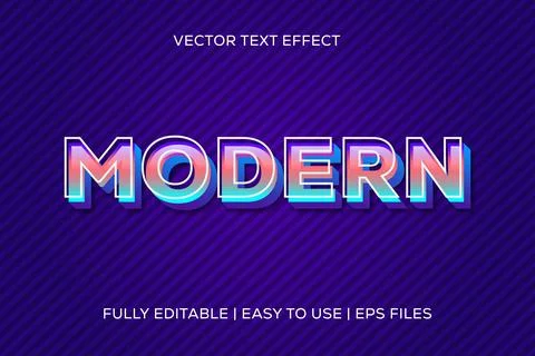 Editable vector text effect modern Stock Illustration