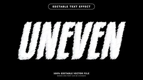 Editable Vector Text Effect with Modern Chalk Scribble Style Stock Illustration