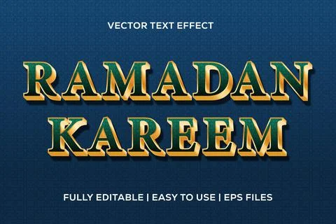 Editable vector text effect ramadan kareem Stock Illustration