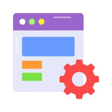 Editable vector of web development, web programming icon Stock Illustration