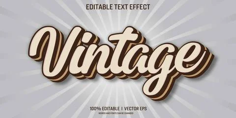 Editable vintage vector text effect with modern style design Stock Illustration