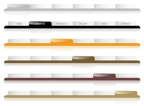 Editable Website Navigation Tabs Template Stock Illustration