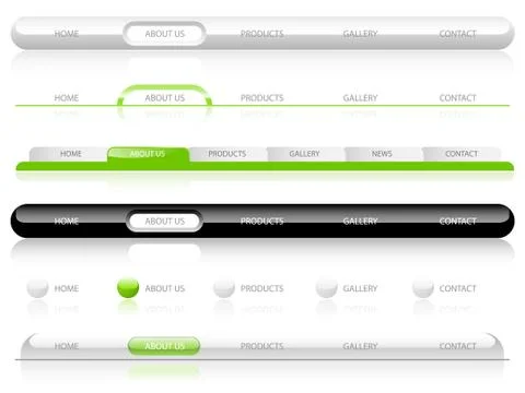 Editable Website Navigation Template Stock Illustration
