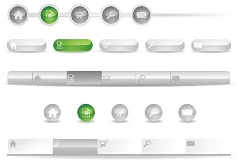 Editable Website Navigation Templates with Icons Stock Illustration