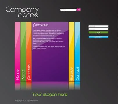 Editable website template, vector Stock Illustration